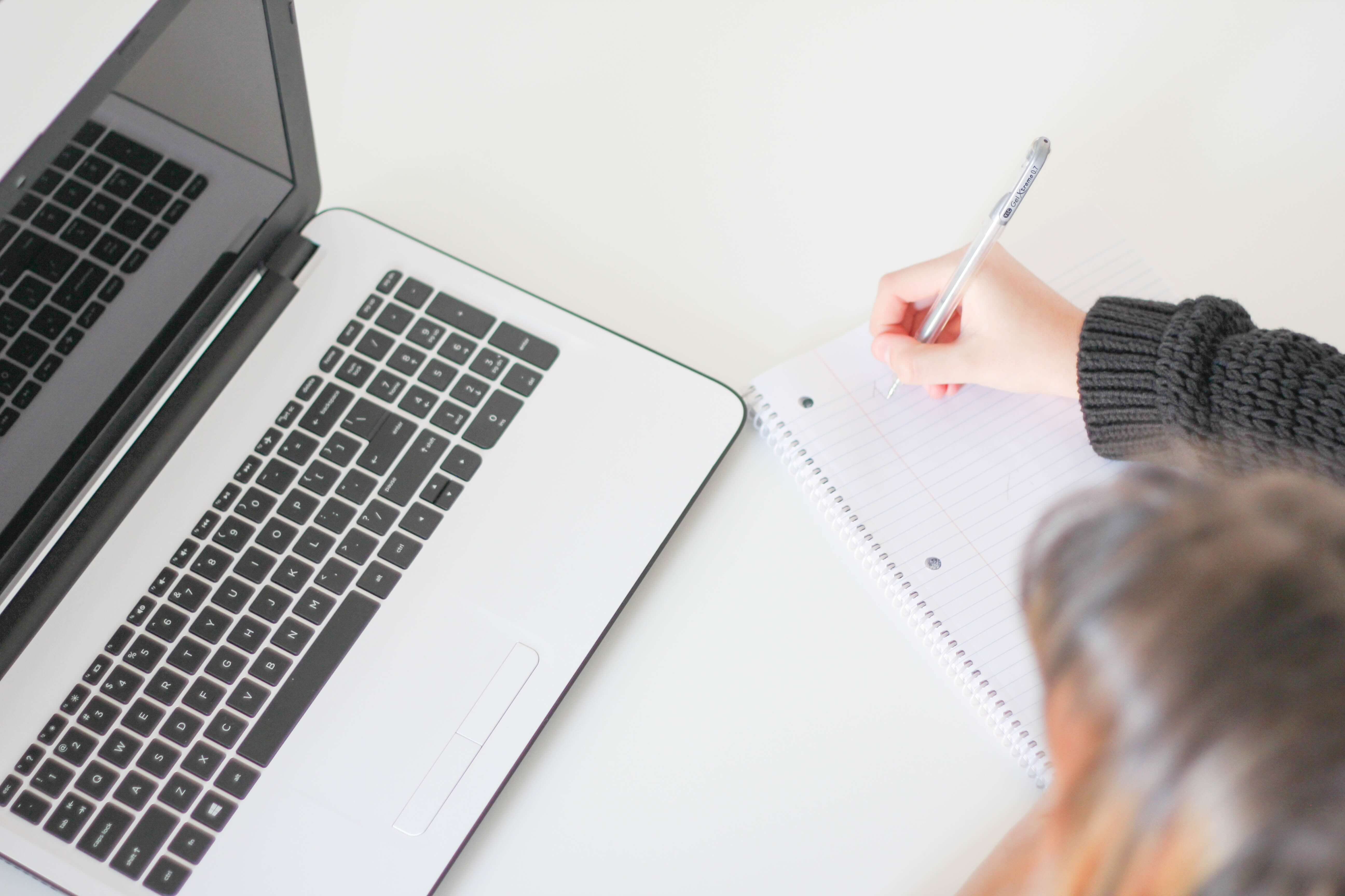 Researcher typing